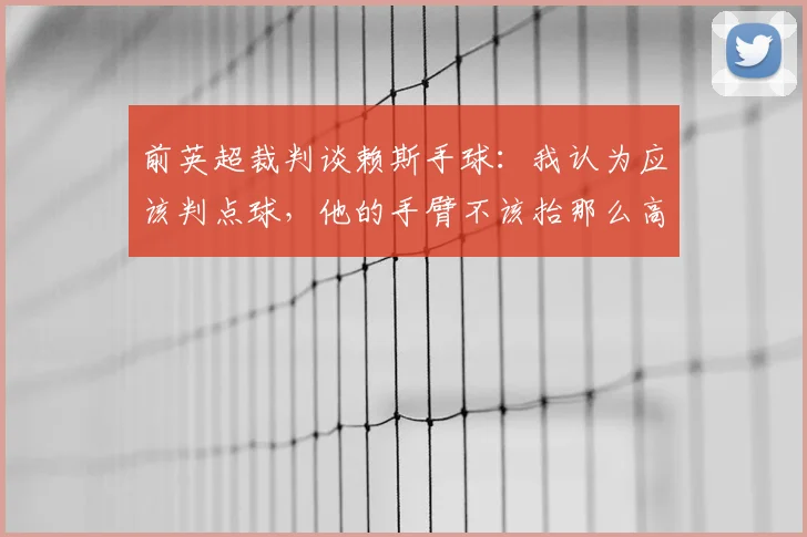 前英超裁判谈赖斯手球：我认为应该判点球，他的手臂不该抬那么高